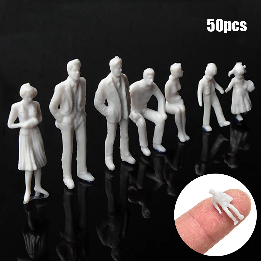 50 шт. масштаб 1:50/75/100/150/200 белые фигурки архитектурная модель человека DIY персонаж
