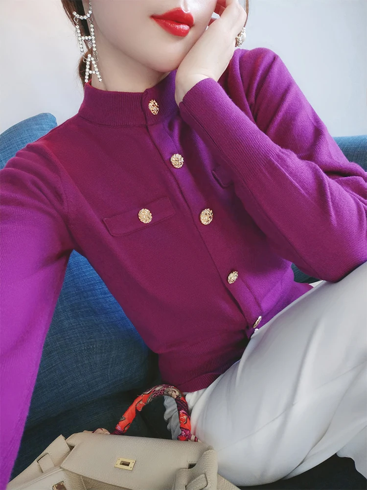 

Women's sweater autumn wear 2020 new half high neck bottomed T-shirt