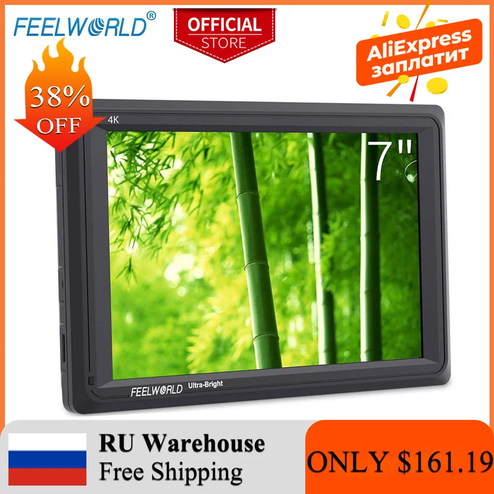 FEELWORLD 7 дюймов ультра яркие красные/зеленые/2200nit на Камера полевая DSLR монитор 1920x1200