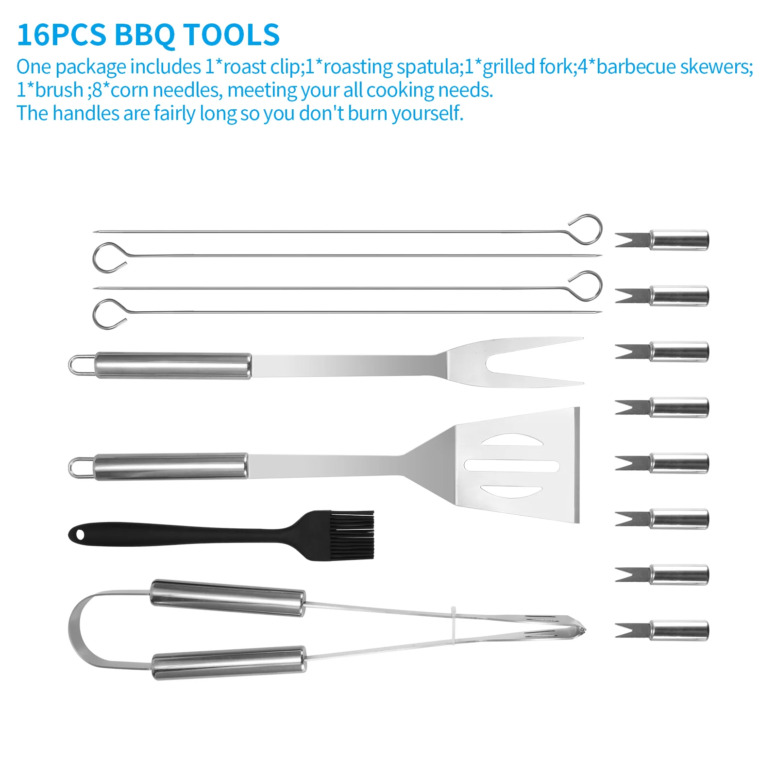 

7/16Pcs Barbecue Grilling Accessories Utensil for Outdoor Camping Cooking Tools Kit BBQ Utensils Stainless Steel BBQ Tools Set