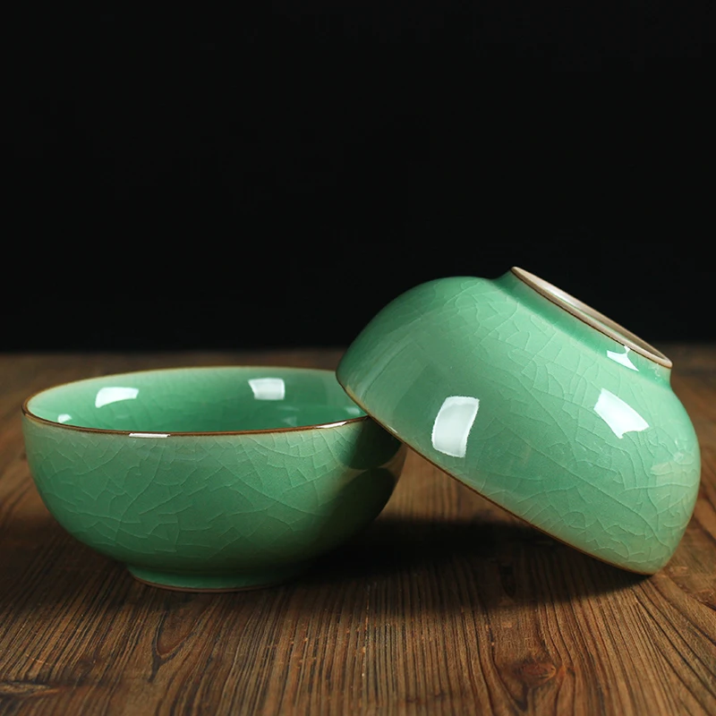 

4,5/5 дюймов, рисовая чаша Longquan Celadon, китайская керамическая посуда, домашняя миска для супа, фруктов, салата, чаши, посуда, контейнер, ремесла, п...
