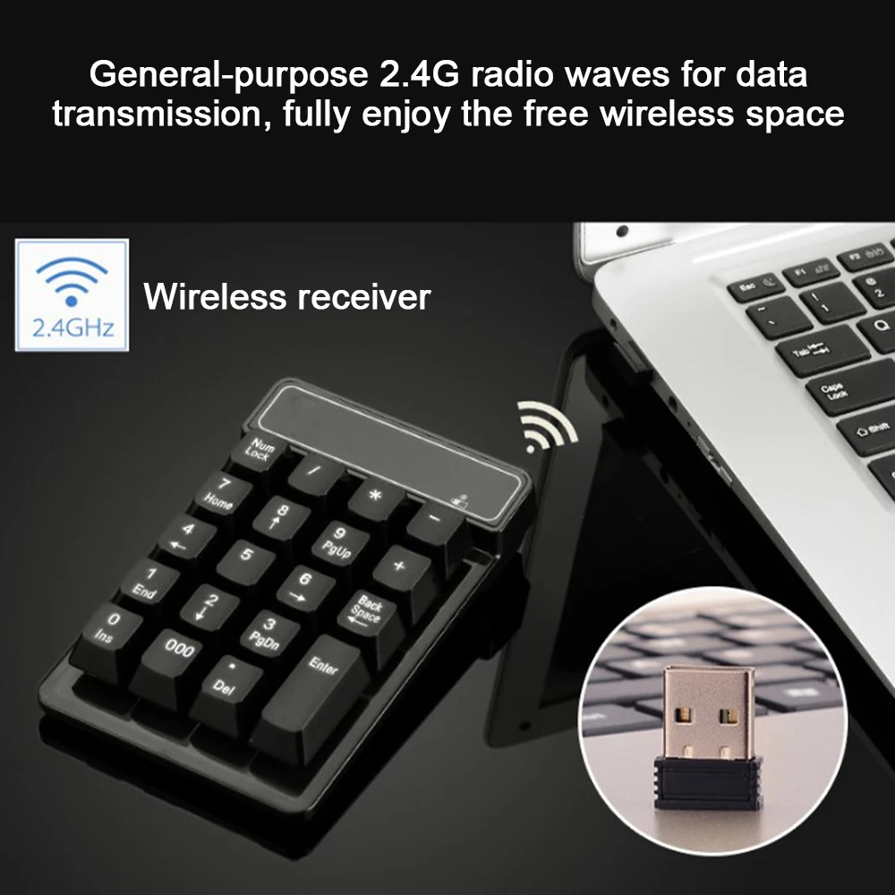 

New Arrival 2.4GHz Wireless Keypad 19 Keys Mechanical Numeric Keyboard for Windows XP/7/8 Laptop Computer Accessories
