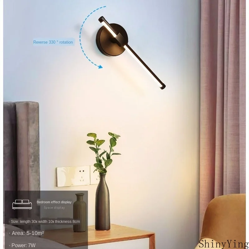 

Современная настенная лампа , скандинавский креативный фон для гостиной, светодиодные светильники для спальни, прикроватные, для чтения, на...