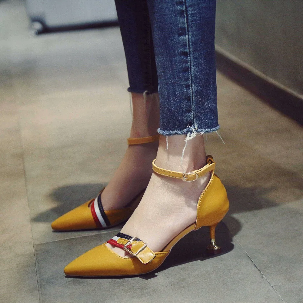 

New Korean version of pointed stiletto heels versatile shallow mouth with women's shoes cat with sandals