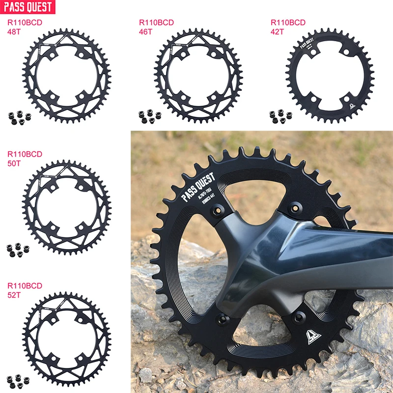 

Chainring PASS QUEST 110BCD 4-claw Oval Plate 42T 44T 46T 48T 50T 52T Cycling