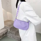 Мягкая нейлоновая женская сумка для подмышек, Повседневная однотонная женская сумочка-багет, модная дизайнерская маленькая сумка на плечо для девушек, Лидер продаж