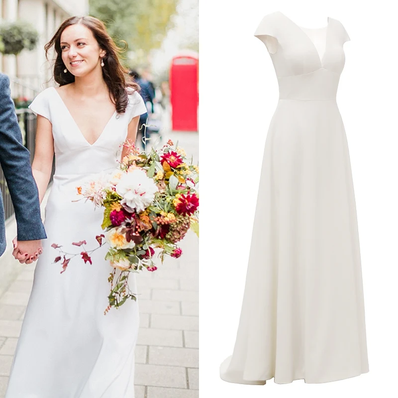 Простое мягкое атласное свадебное платье фотография заводская цена|Свадебные