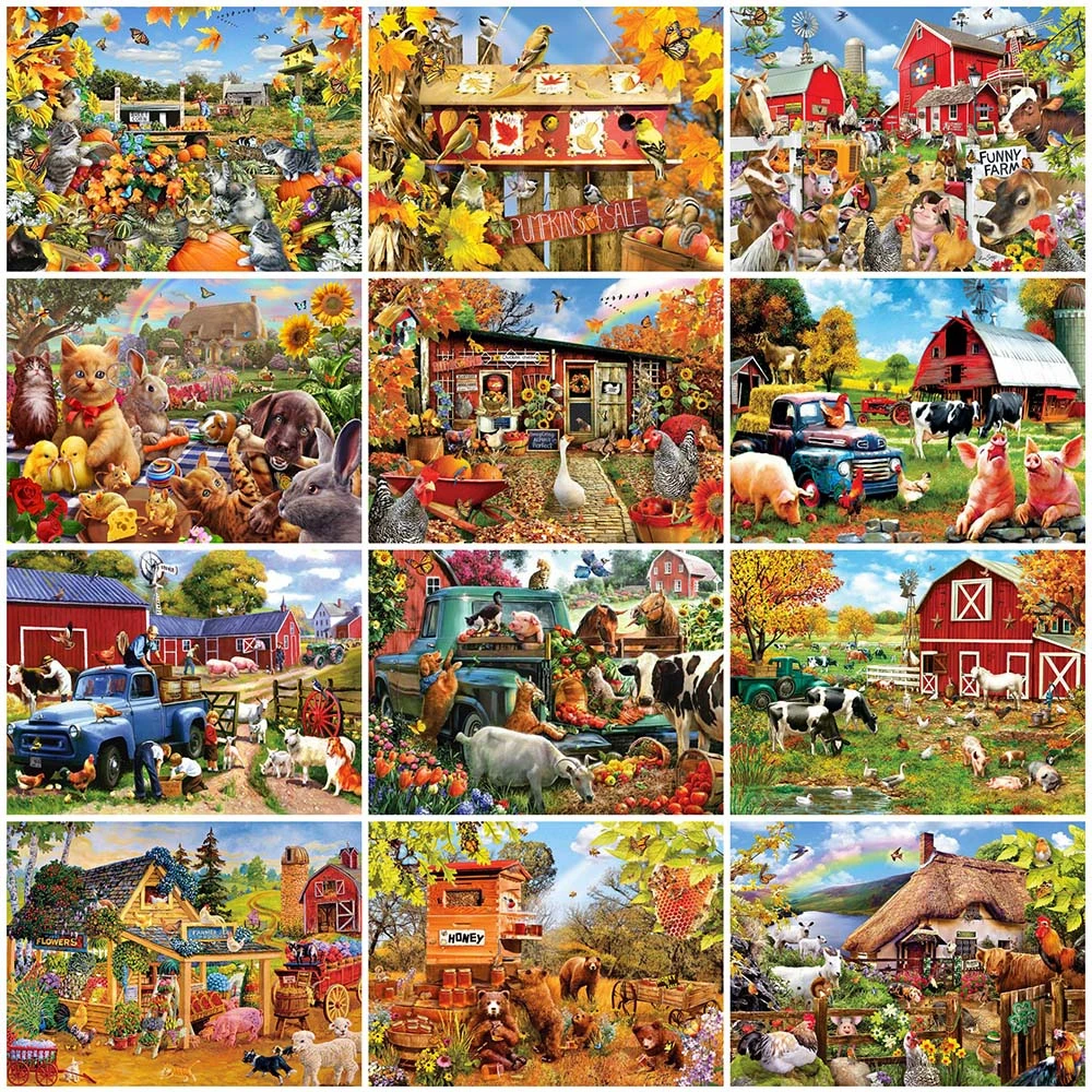 

5D DIY Diamond Embroidery Full Square/Round Cat Cross Stitch Farm Diamond Painting Drill Sale Animals Autumn Home Decor Gift