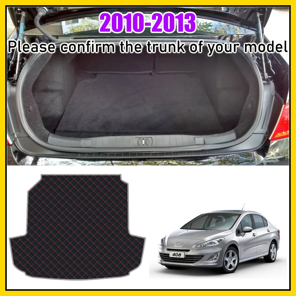 Кожаная подкладка для багажника автомобиля напольный коврик Пежо 408 2010-2019 |