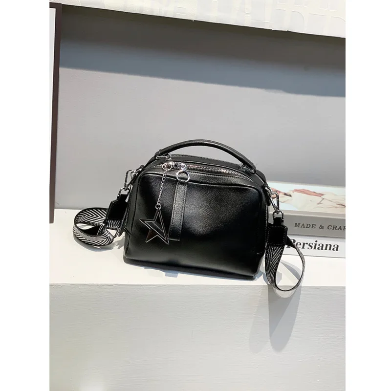 

Luxury Handbags Women Bags Designer Female Fashion Strap Soft Leather Shoulder Crossbody Bag Genuine Cowhide Women's Boston Bag