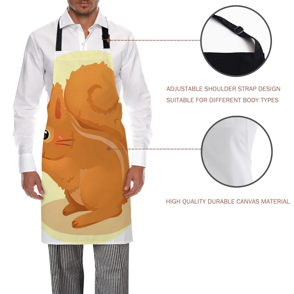 Tophome Кухонный Фартук с изображением мультяшной белки регулируемые фартуки из
