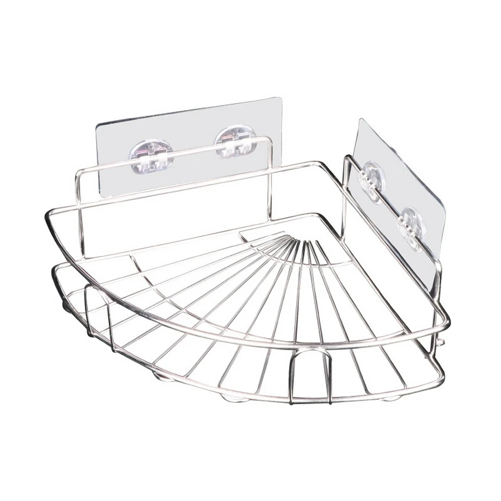 

Stainless Steel Bathroom Corner Shelf Shower Shampoo Soap Cosmetic Shelves Kitchen Accessories Storage Organizer Rack Holder