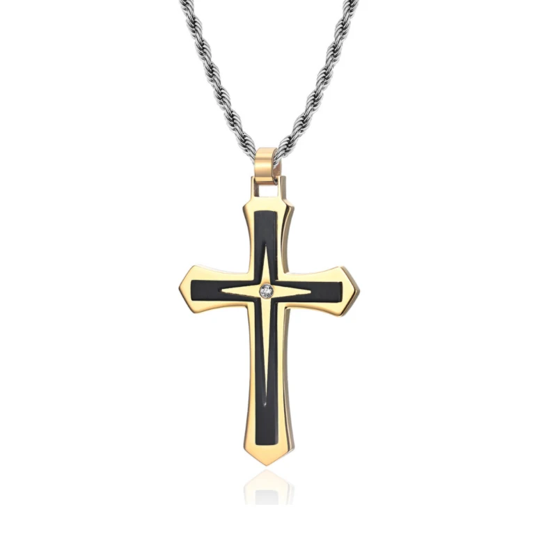 Цепочка мужская из нержавеющей стали с цирконом 46 х30 мм | Украшения и аксессуары