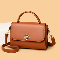 2021 new women shoulder handbag cause style female flap messenger bag small pu leather tote bag ladies solid color crossbody bag