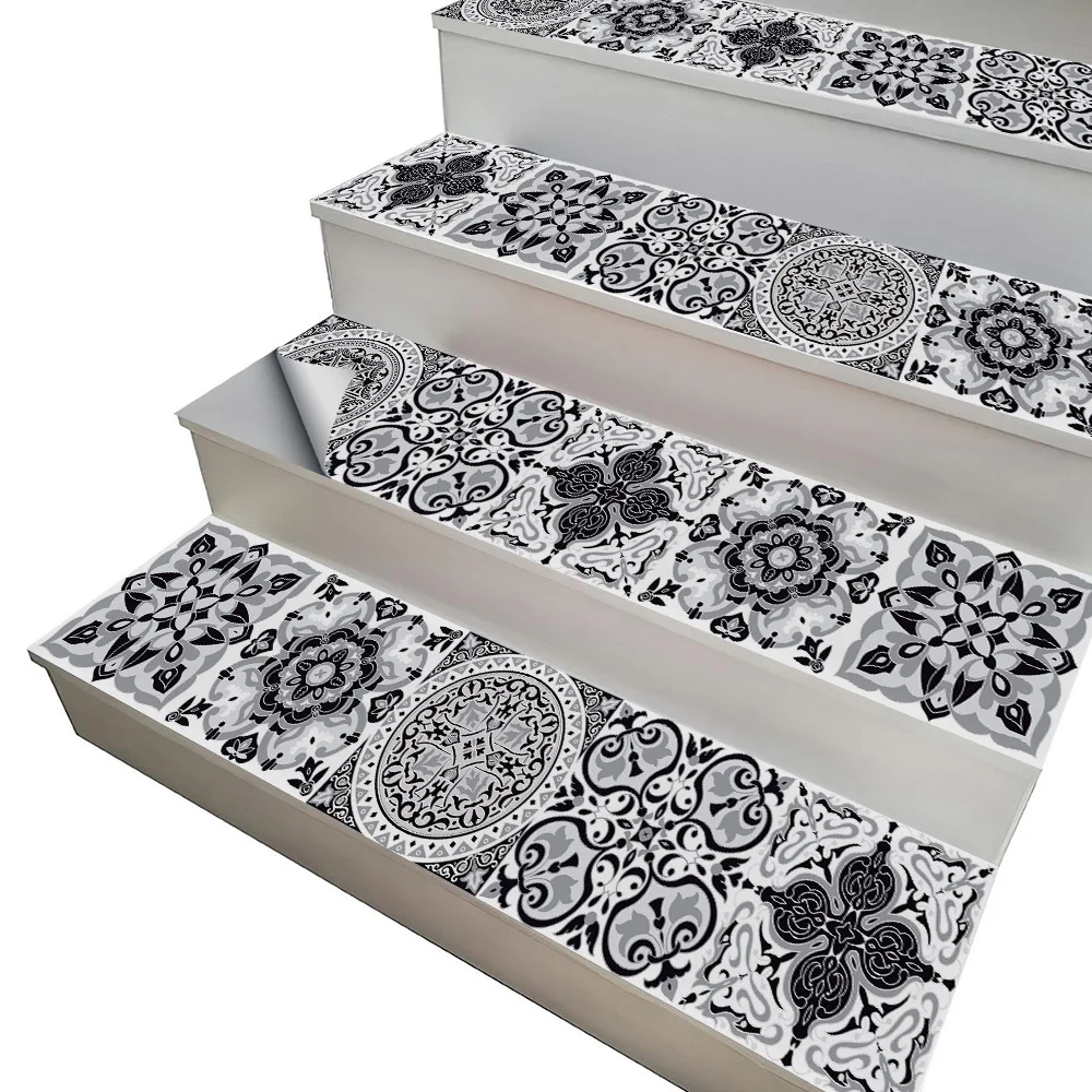 Самоклеящаяся Черный и белый Европейский цветок кирпичные стены наклейки на