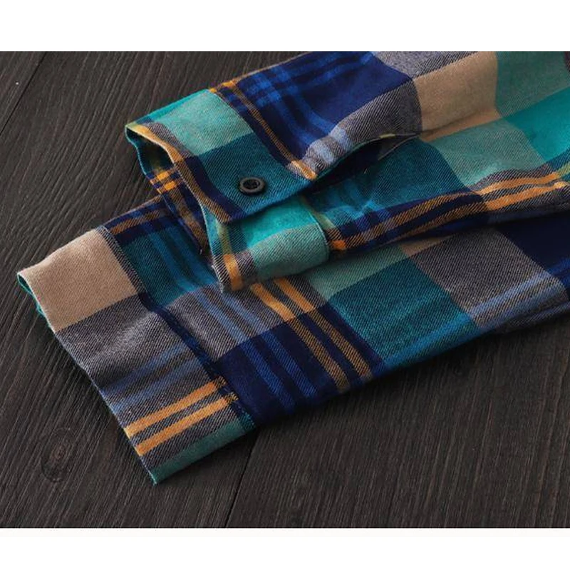 Осенние женские рубашки клетчатая женская блузка с отложным воротником и