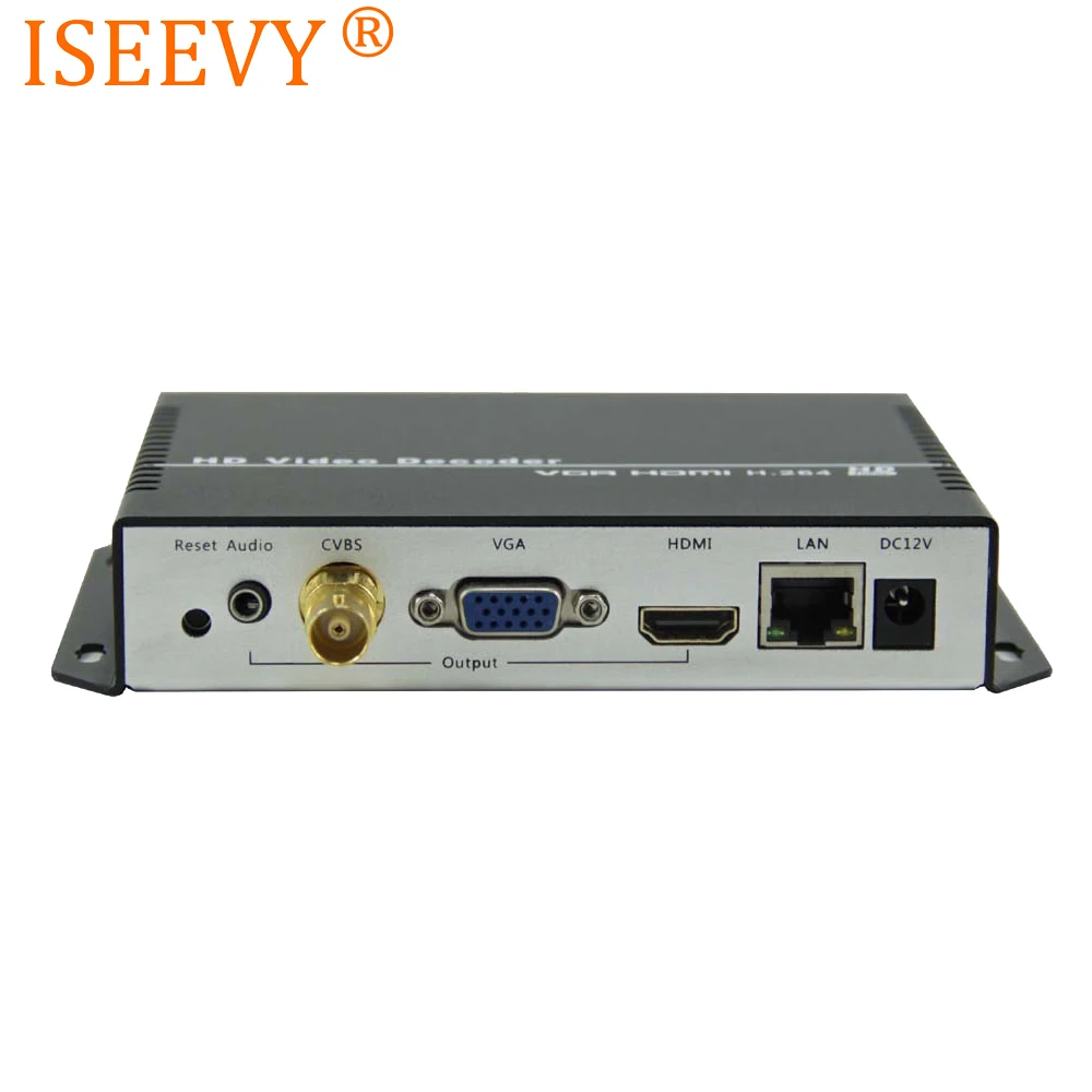 ISEEVY H.265 H.264 4K видео декодер IPTV декодер с HDMI VGA CVBS выход для декодирования сетевого потока поддержка RTMP RTSP UDP HTTP