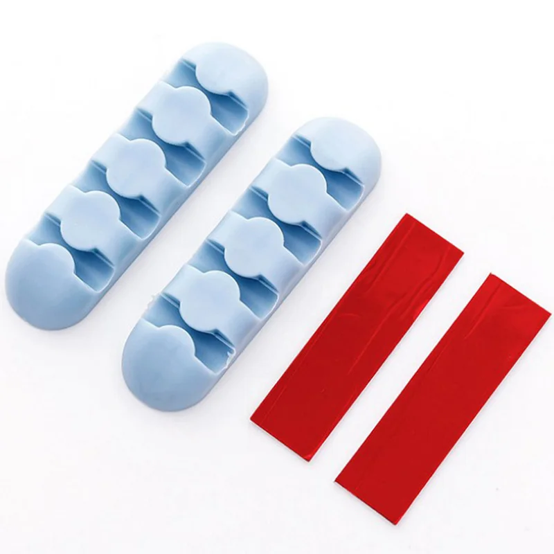 Органайзер для кабелей с 4 зажимами держатель зажим проводов мыши настольный