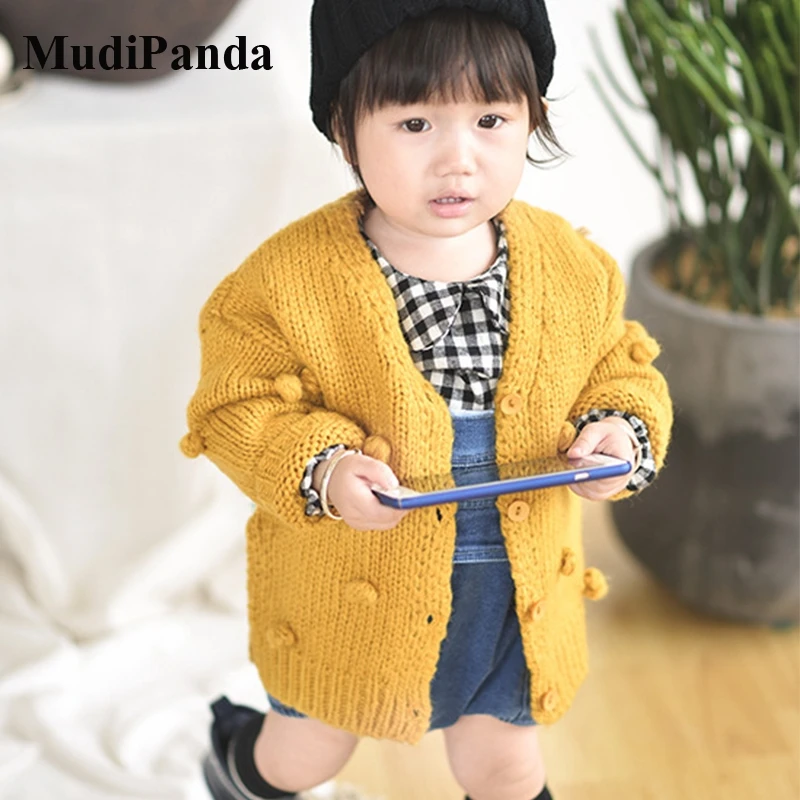 

Baby Hand-made Bubble Ball Sweater Knitted Cardigan Jacket Baby Sweater Coat Girls Cardigan Girls Winter Sweaters