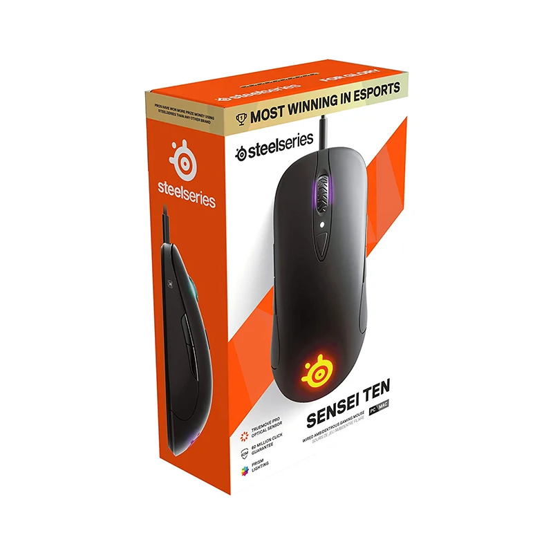 SteelSeries Sensei Ten игровая мышь 18000 CPI TrueMove Pro Оптический сенсор механические