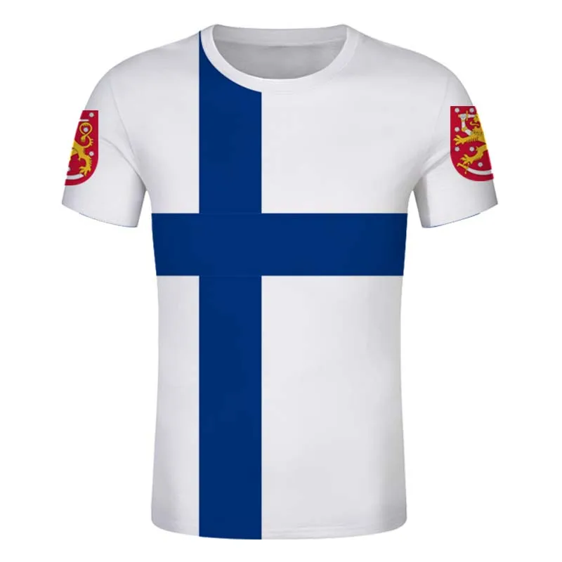 Финская футболка на заказ футболки SUOMEN с флагом эмблемой SUOMI финским голубым