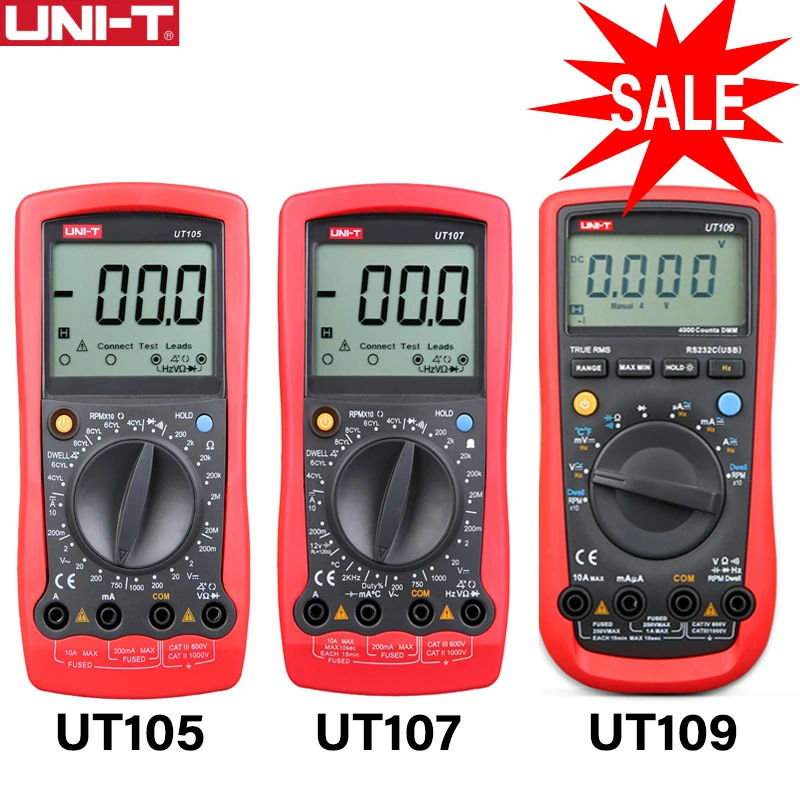 UNI-T UT105 UT107 UT109 портативный автомобильный многофункциональные измерительные