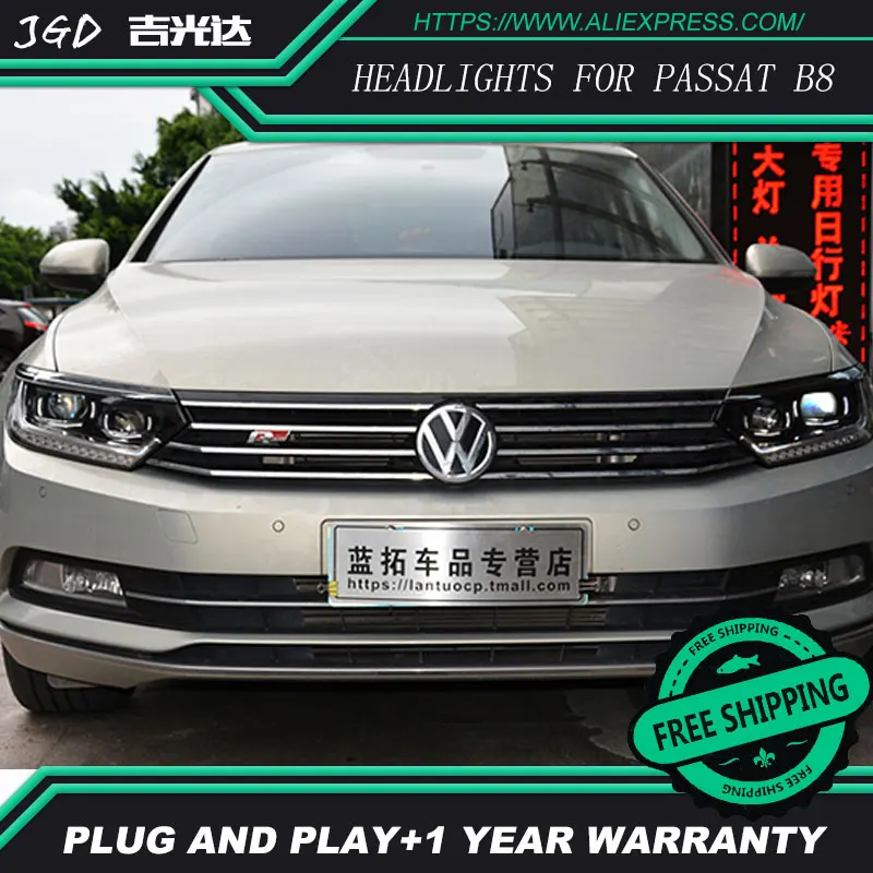 Стайлинг автомобиля фара для VW Passat B8 2016 2017 фары СВЕТОДИОДНЫЙ DRL H7 D2H Hid