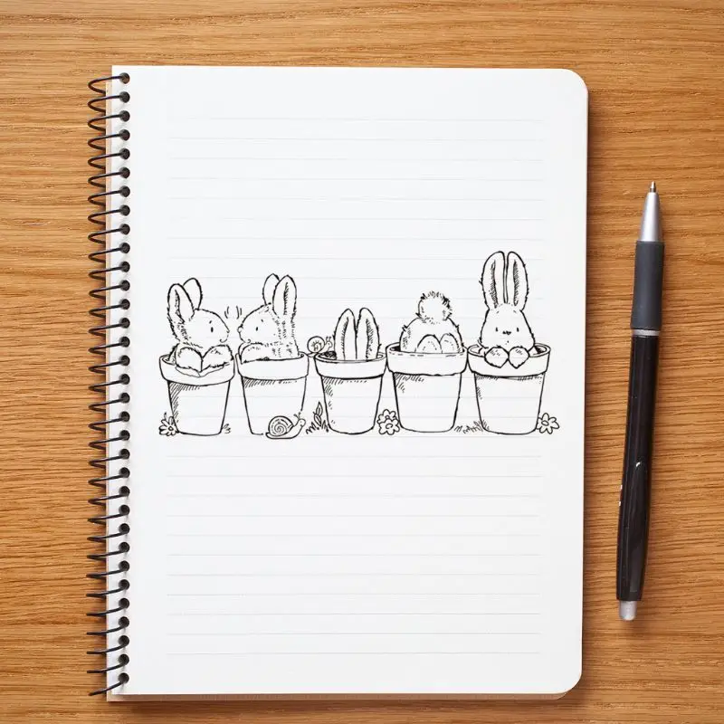 Пасхальный кролик Горшечное растение силиконовый прозрачный штамп печать