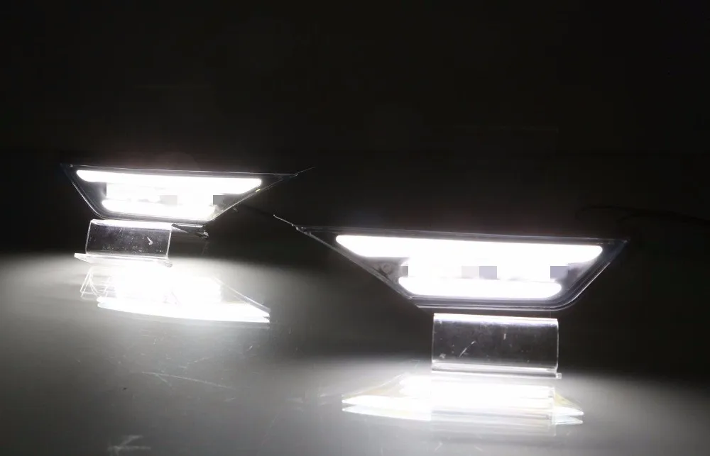 EOsuns led желтый боковой сигнал поворота крыло светильник с белым дневной ходовой светильник габаритный фонарь для honda civic 10 класс