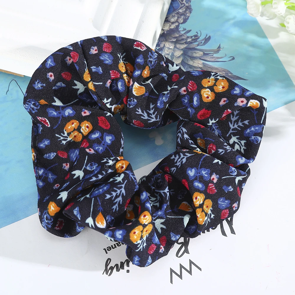 

Haimeikang 4pcs/set Scrunchies Hair Ring Hair Ties Rope Women Ponytail Holder Print Fashion Hair Accessories Hair Rubber