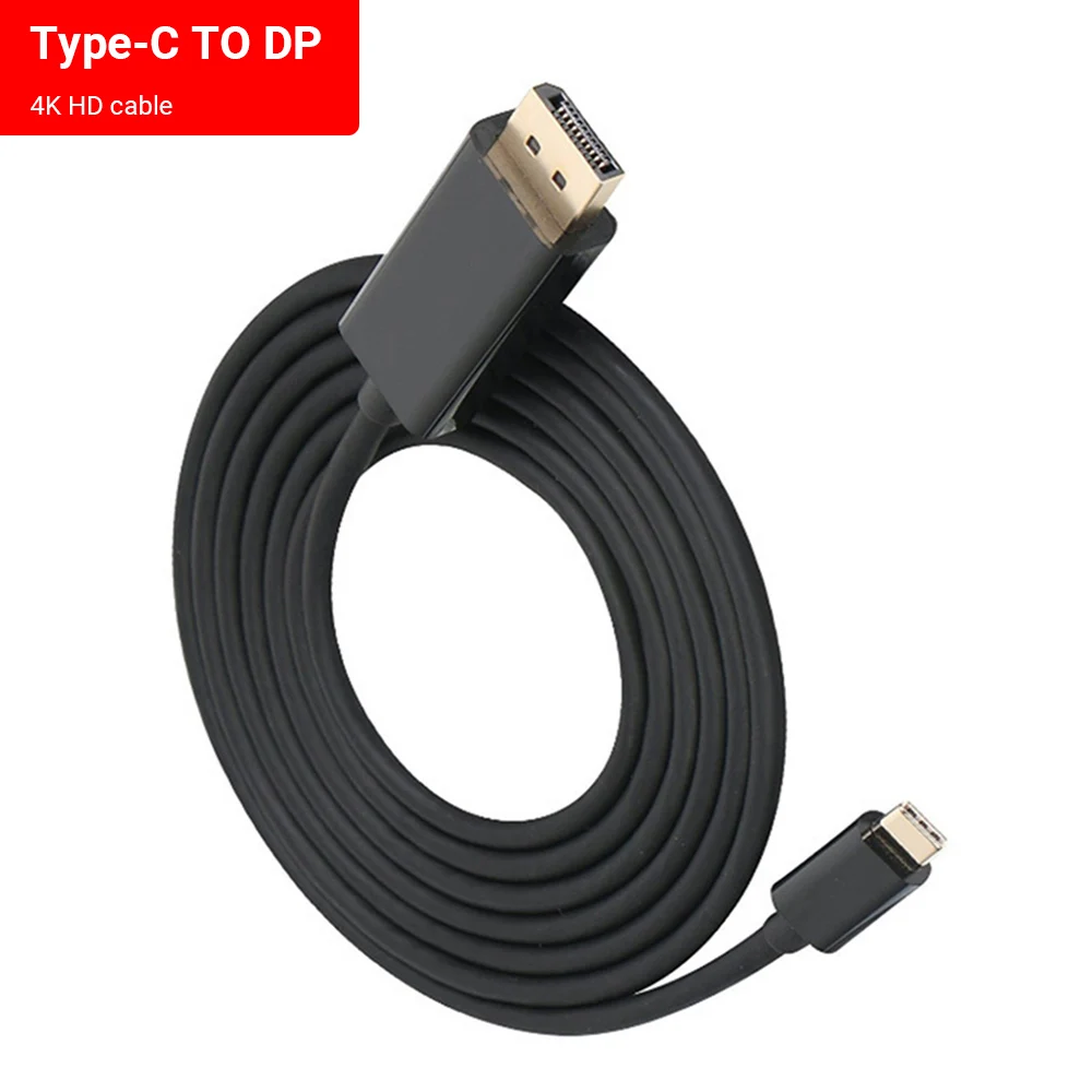 

Hot Sale USB Type C 3.1 Display Port Cable for Macbook Air USB-C Male to DP 4K HDTV Adapter 6 Feet Displayport Adapters Cord