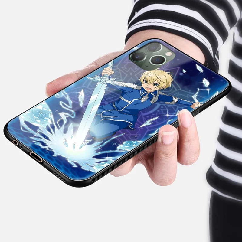 Eugeo Sword Art Online Мягкий силиконовый чехол из закаленного стекла для iPhone 6 6s 7 8 Plus X XR XS 11