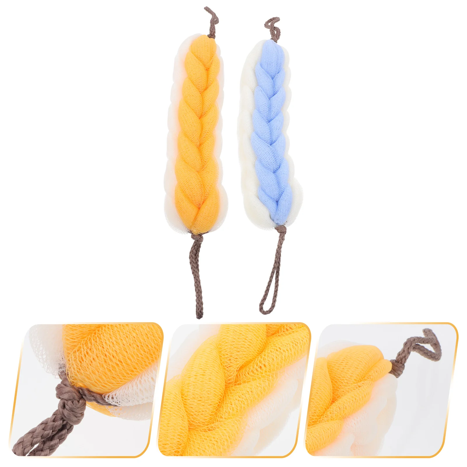 

2Pcs Exfoliating Long Bath Towels Body Cleaning Towels Home Showering Towels