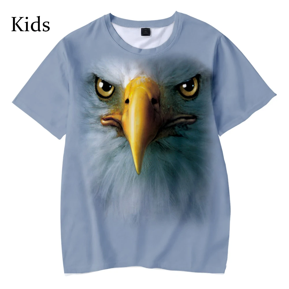 

Fashion children animal 3DT shirt pop Christmas 3D shirt boy girl short sleeve summer autumn new Eagle cartoon Tees