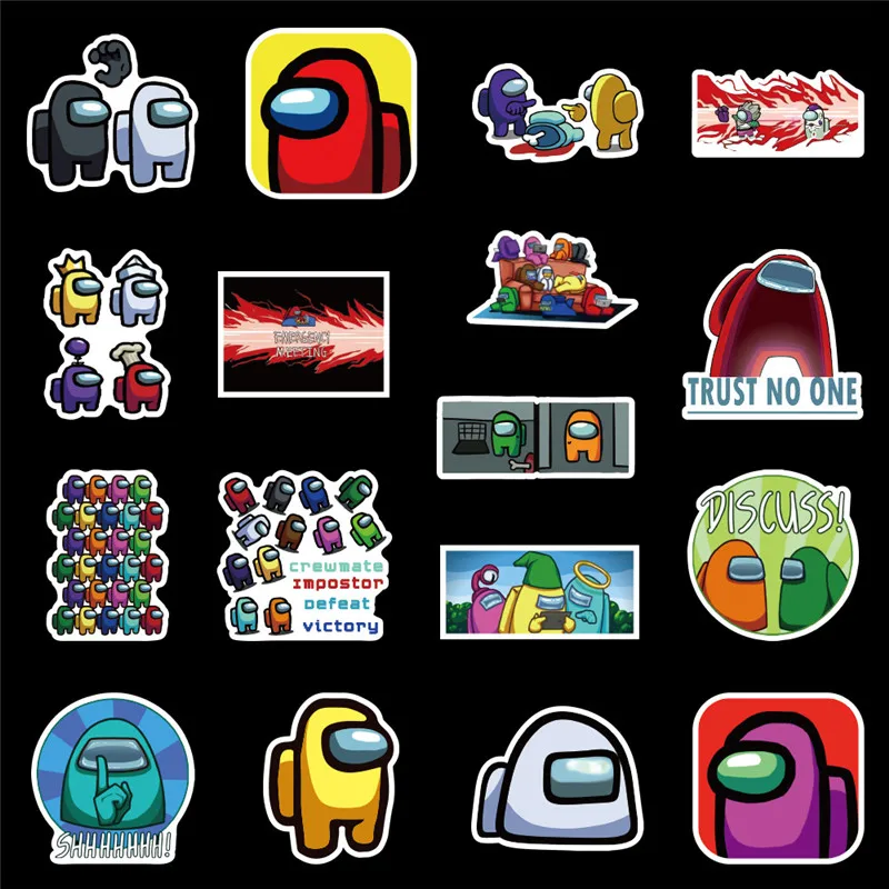 

50/100PCS Among us Hot Game Graffiti Stickers For Laptop Notebook Skateboard Computer Luggage Decal Sticker
