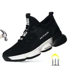 Нескользящие защитные ботинки со стальным носком для мужчин и женщин, летние дышащие легкие Нескользящие рабочие ботинки, промышленные кроссовки