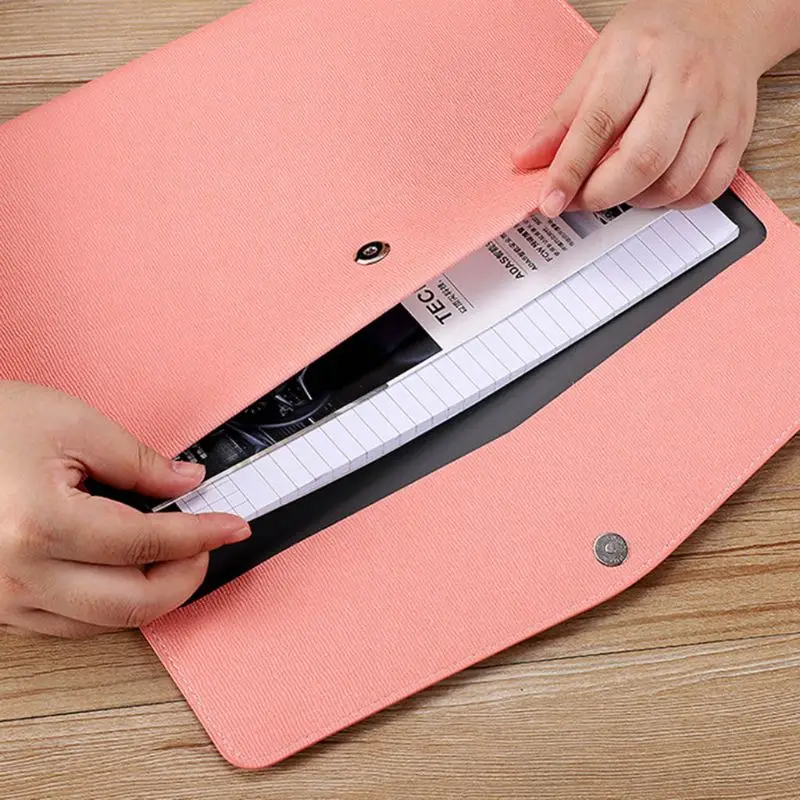 

Waterproof Leather A4 Business Briefcase File Folder Document Paper Organizer Storage Bag School Office Stationery