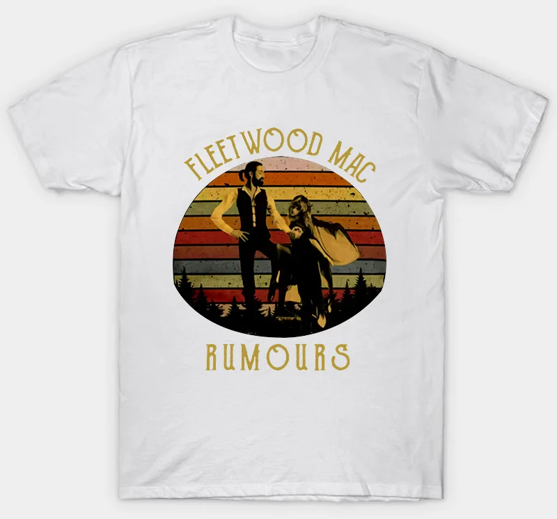 Черная винтажная хлопковая Футболка Stevie Nicks Fleetwood Mac Rumours - Цвет: Белый