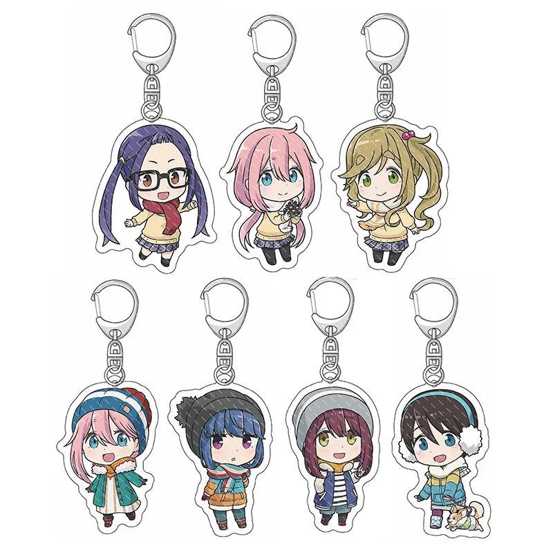Милый аниме непринужденный лагерь Yurucamp брелок для ключей Шима Рин кагамихара наджико инуяма Aoi Saitou Q версия брелок с фигурками
