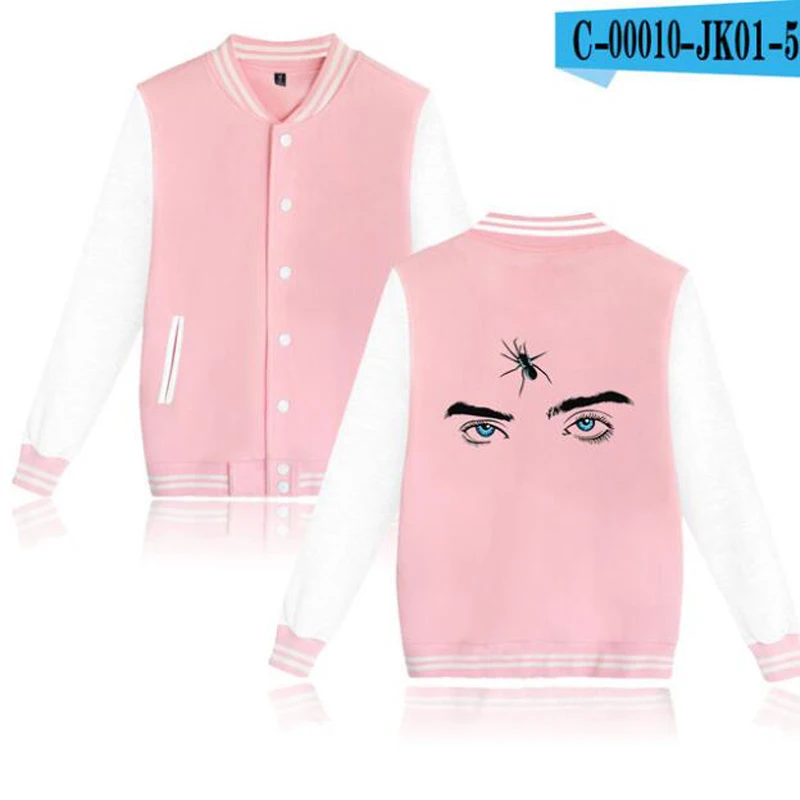 Женская толстовка в стиле хип-хоп с длинным рукавом флисовая бейсбольная рубашка