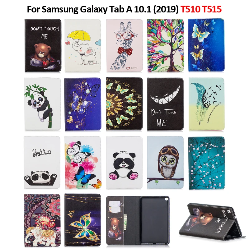Умный кожаный чехол-подставка для Samsung Tab A 10 1 2019 с рисунком Galaxy | Компьютеры и офис