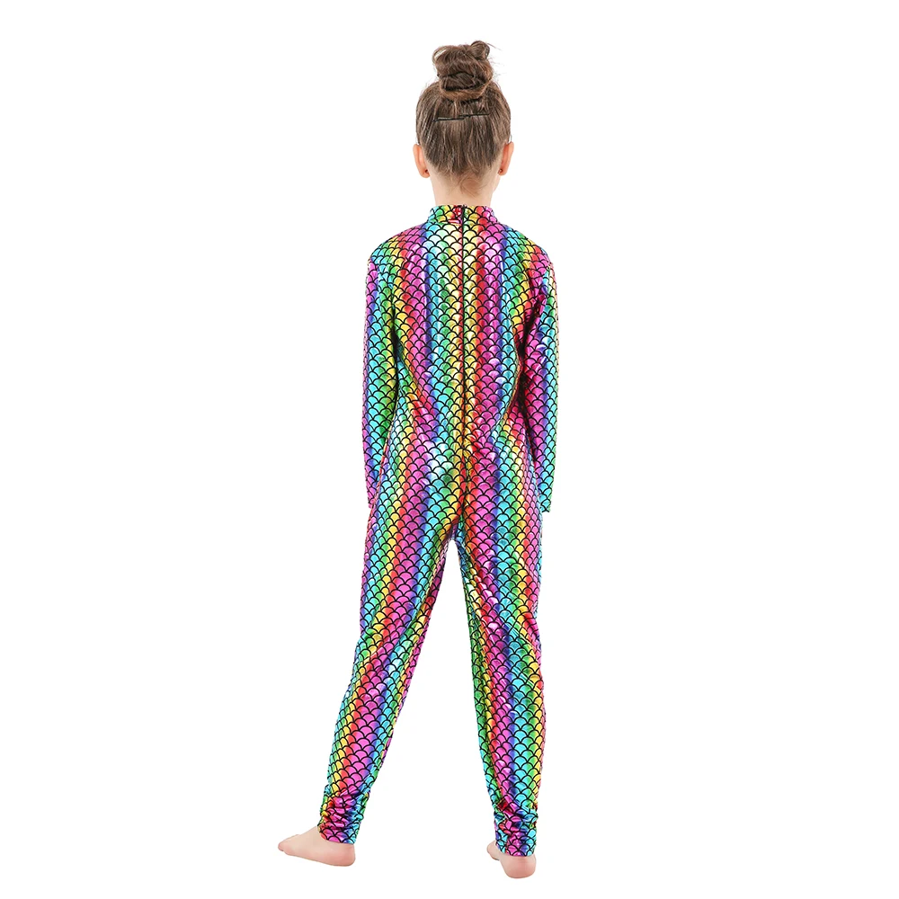 Новинка Комбинезоны из искусственной кожи с радужными блестками для девочек