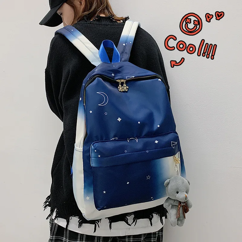 

Large Capacity Women's School Backpack Bags Waterproof Nylon Laptop Bagpacks For Women Sky Stars Female Travel Backpacks