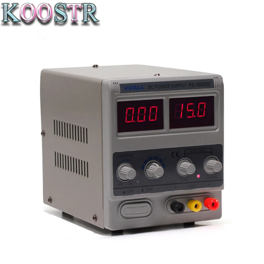 YIHUA 1502DD лаборатории Питание Регулируемый цифровой 15В 2A 0,1 V 0.01A Напряжение регуляторы телефон ремонт Мини DC Питание