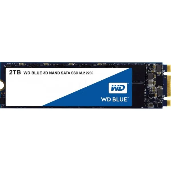Накопитель твердотельный wd накопитель ssd blue 3d nand wds200t2b0b 2тб m2.2280 sata iii
