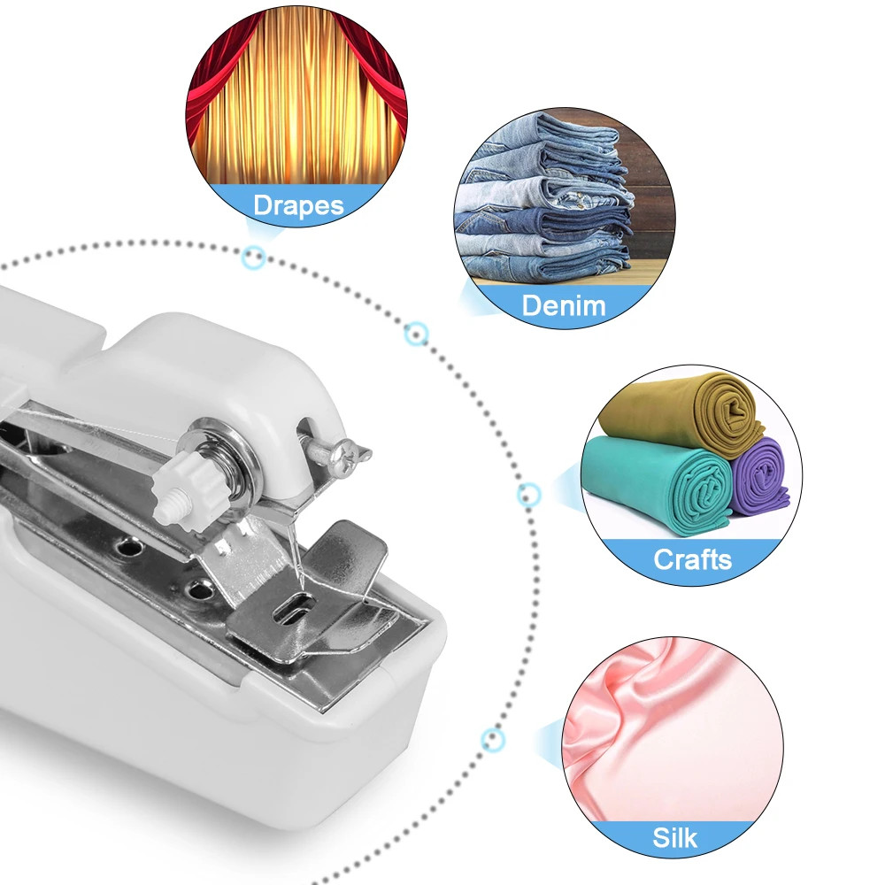Портативный мини электрический Аккумуляторный ручной швейной машины с