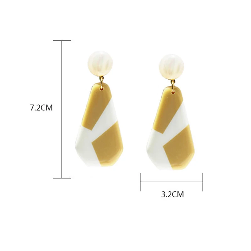 

Mixed Color New Design Geometric Statement Acrylic Dangle Drop Earrings Fashion Trend Women Ladies Earring Jewelry Accessories