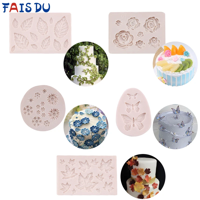 

3D силиконовые формы различной формы кленовый лист помадка антипригарная форма для выпечки шоколада форма для выпечки кекса для DIY украшени...