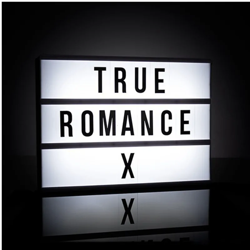 

A6 Size LED Combination Night Light AA Battery DIY Black Letters Cards Box Lamp Creative For Bedroom Decoration Gift Lighting