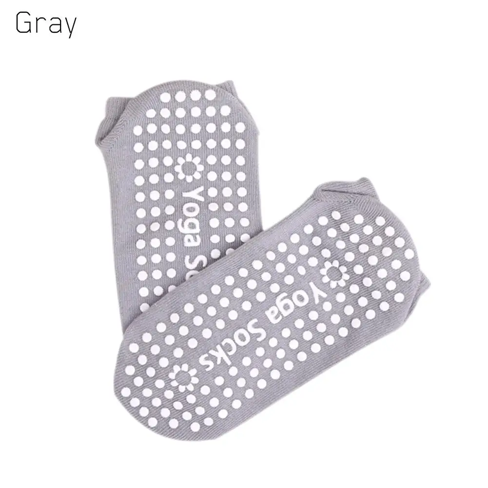 Gray Носки для йоги силиконовые Нескользящие Пилатес Барре дышащие спортивные носки-тапочки с захватами Katoen Yoga Sport противоскользящие носки унисекс - Цвет: Gray
